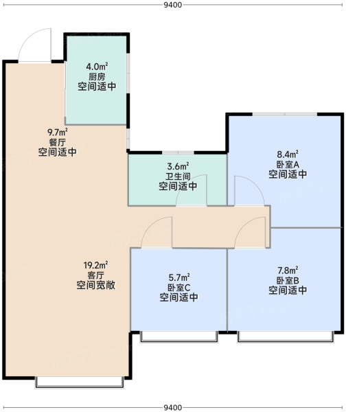 3室2厅1卫1厨