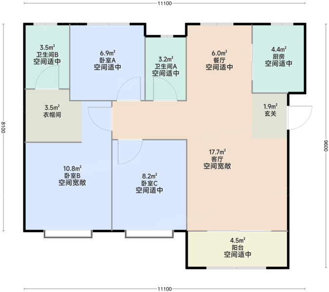 3室2厅2卫1厨