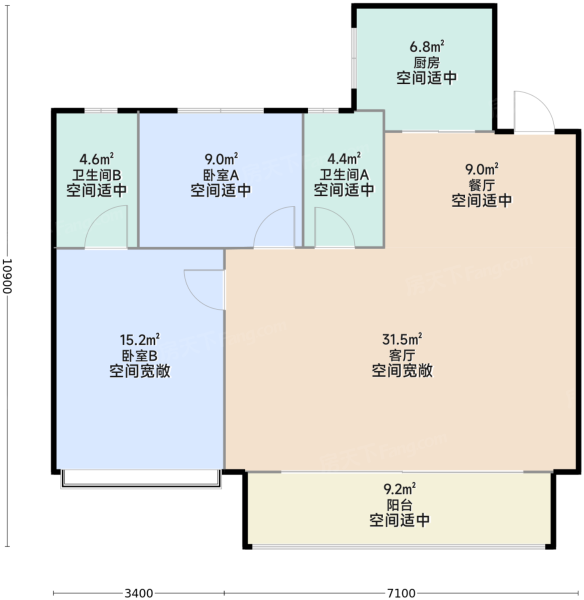 2室2厅2卫1厨