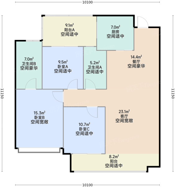3室2厅2卫1厨