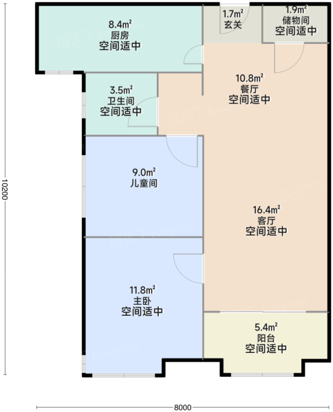 2室2厅1卫1厨