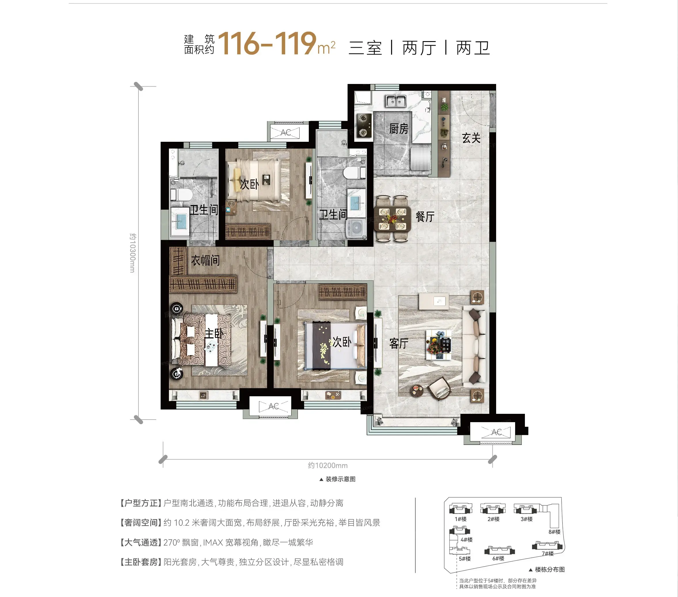 3室2厅1厨2卫