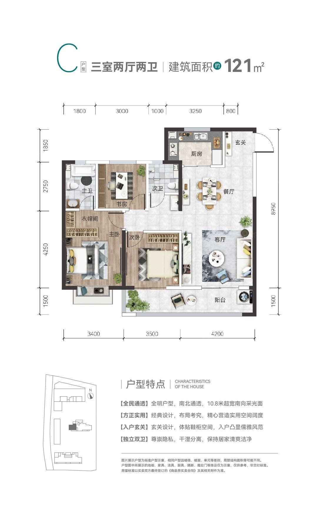 3室2厅1厨2卫